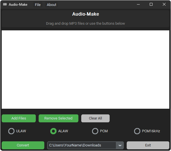 Audio-Make MP3 to Telephony Conversion